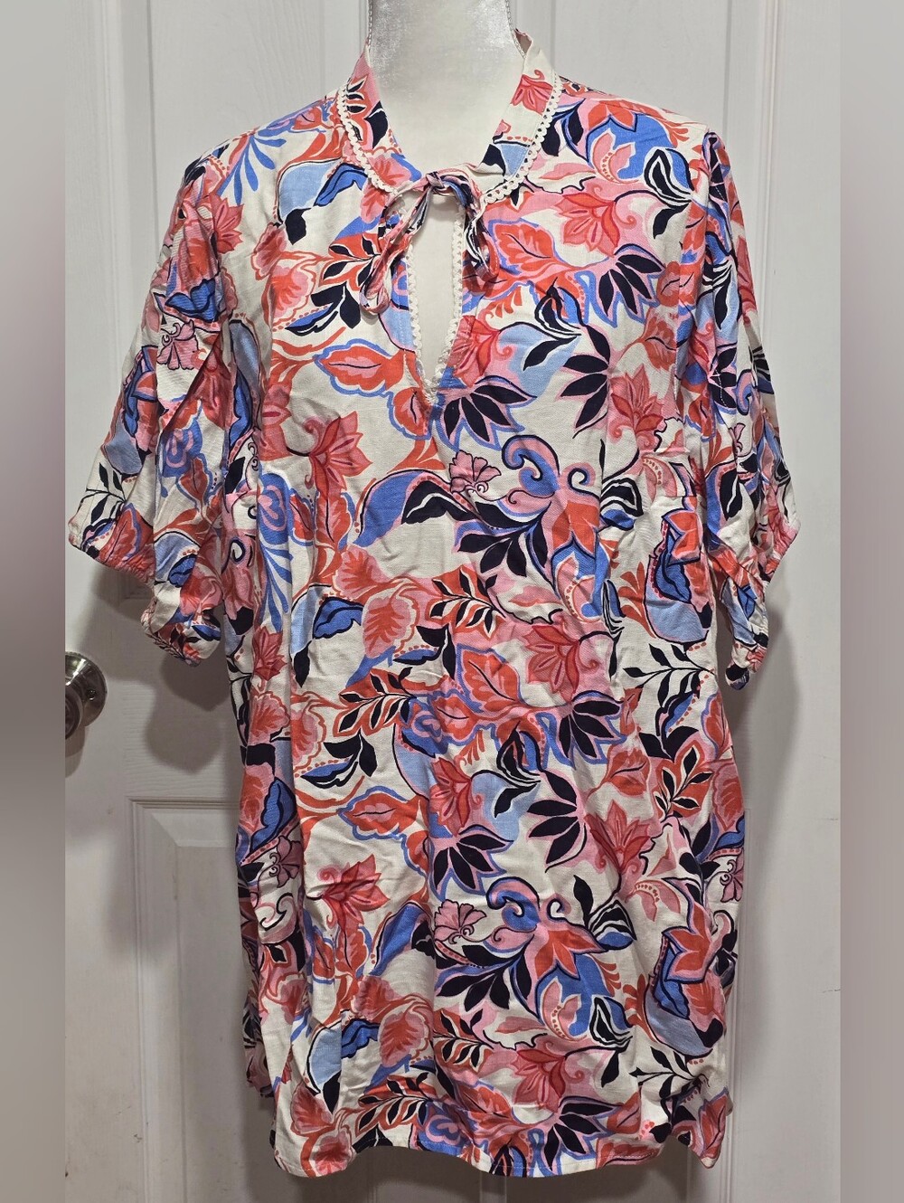 Torrid Belle Isle Balloon Sleeve Colorful Floral Blouse Size 2 Or 18/20